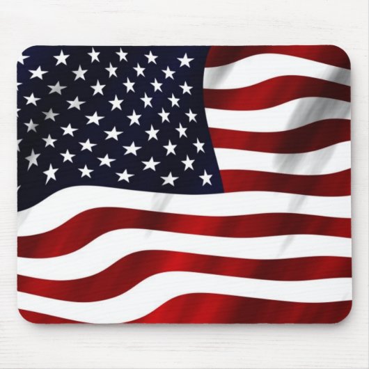 Wehende amerikanische Flagge Mousepad (Vorne)