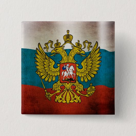Wehende Flagge Russlands Button (Vorderseite)