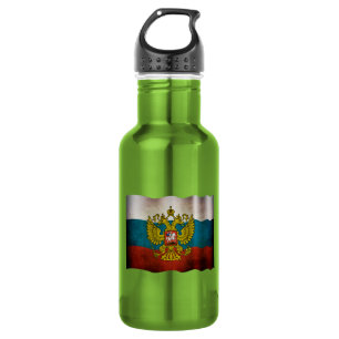 Wehende Flagge Russlands Edelstahlflasche