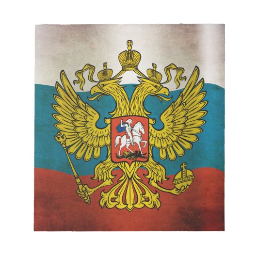 Wehende Flagge Russlands Notizblock (Vorderseite)
