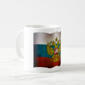 Wehende Flagge von Russland Kaffeetasse (Vorderseite Links)