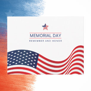 Weht die amerikanische Flagge zum Memorial Day Postkarte