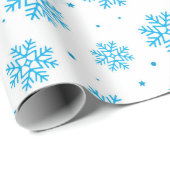 Wei&es und hellblaues Schneeflocken-Geschenkpapier Geschenkpapier (Rolleneckpunkt)
