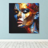 Weibchen aus Hartglas - Harmonie in Glas und Haut Leinwanddruck (Insitu (Holzboden))