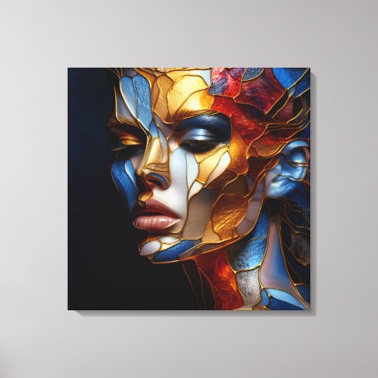 Weibchen aus Hartglas - Harmonie in Glas und Haut Leinwanddruck (Vorderseite)