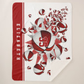 Weibchen-Basketballstars personalisiert Sherpadecke (Vorderseite)