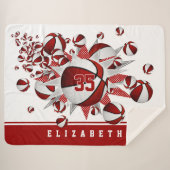 Weibchen-Basketballstars personalisiert Sherpadecke (Vorderseite (Horizontal))