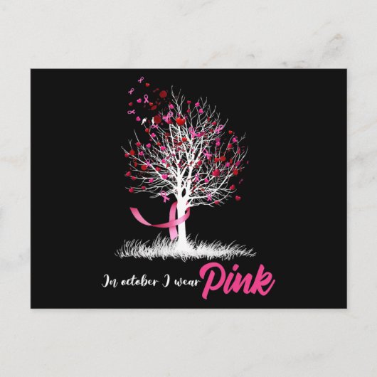 Weibchen Brustkrebs Bewusstsein, im Oktober tragen Postkarte (Vorderseite)