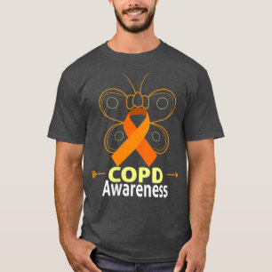 Weibchen Butterfly Copd Orange Ribbon Copen Bewuss T-Shirt
