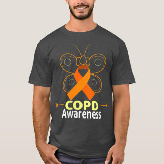 Weibchen Butterfly Copd Orange Ribbon Copen Bewuss T-Shirt