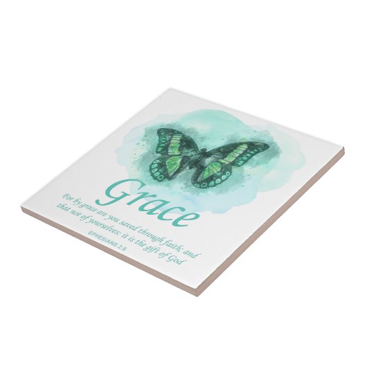 Weibchen Christliche Butterfly Verse:Grab Fliese (Seite)