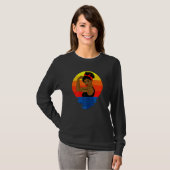 Weibchen Curly Black Afro Afro American T-Shirt (Vorne ganz)