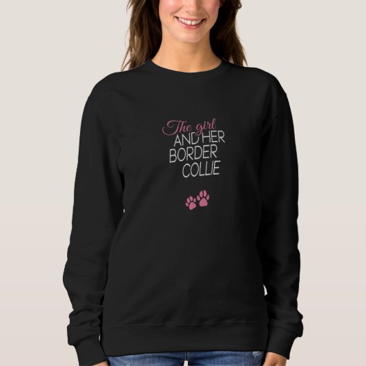 Weibchen das Mädchen und ihre Border Collie Hunde Sweatshirt (Vorderseite)