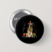 Weibchen Deutscher Schäferhund Dog Tree Weihnachts Button (Vorne & Hinten)