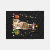 Weibchen Deutscher Schäferhund Dog Tree Weihnachts Fleecedecke (Vorderseite (Horizontal))