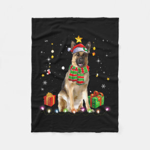 Weibchen Deutscher Schäferhund Dog Tree Weihnachts Fleecedecke