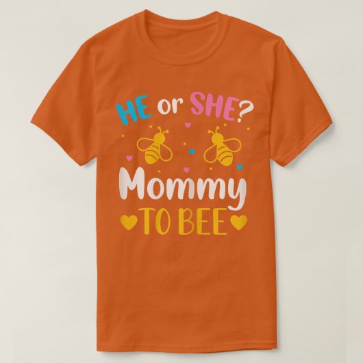 Weibchen, die er oder sie Mami werden Ankündigung T-Shirt (Design vorne)