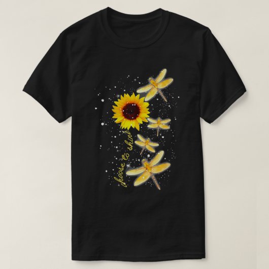 Weibchen Dragonfly Sonnenblumen Lehrerin Wachstum T-Shirt (Design vorne)