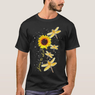 Weibchen Dragonfly Sonnenblumen Lehrerin Wachstum T-Shirt