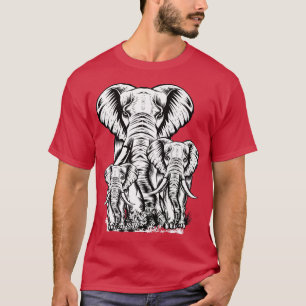 Weibchen Elefantenfamilie Wildtierästhesie Graph T-Shirt