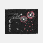 Weibchen Faith Hope Liebe Brustkrebs Dandelion Flo Fleecedecke (Vorderseite (Horizontal))