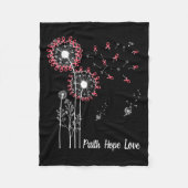 Weibchen Faith Hope Liebe Brustkrebs Dandelion Flo Fleecedecke (Vorderseite)
