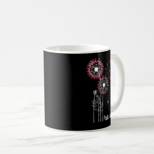 Weibchen Faith Hope Liebe Brustkrebs Dandelion Flo Kaffeetasse (VorderseiteRechts)