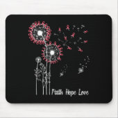 Weibchen Faith Hope Liebe Brustkrebs Dandelion Flo Mousepad (Vorne)