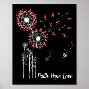 Weibchen Faith Hope Liebe Brustkrebs Dandelion Flo Poster