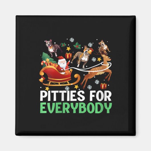 Weibchen für jeden Weihnachtsgeburten Pitbuli Hund Magnet (Vorne)
