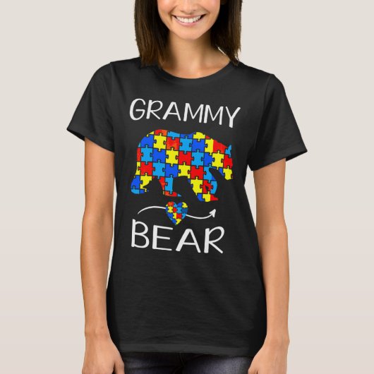 Weibchen Grammy Bären Autismus Sensibilisierung Li T-Shirt (Vorderseite)