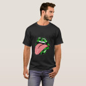 Weibchen Grün Kariert Candy Cane Lips Co T-Shirt (Vorne ganz)