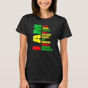 Weibchen Ich bin schwarze Frau ausgebildet Melanin T-Shirt