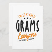 Weibchen, ich bin so verrückt Grams alle Dankeskarte (Vorne/Hinten)