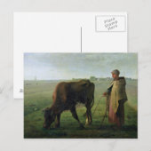 Weibchen ihre Kuh, 1858 Postkarte (Vorne/Hinten)