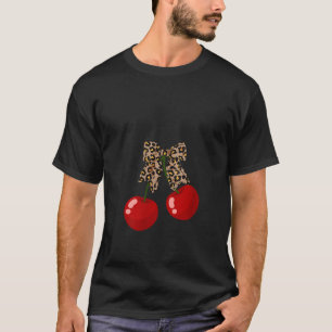 Weibchen Kirschen mit Leoparden coquette bow girl T-Shirt