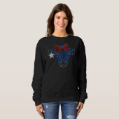 Weibchen Kuh American Heifer Usa Flag rot weiß und Sweatshirt (Vorne ganz)