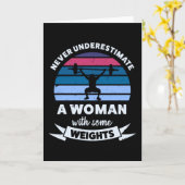 Weibchen mit Gewichten Funny Mama Geschenk Ehefrau Karte (Gelbe Blume)