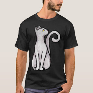 Weibchen Niedlich Weiße Katze Weiße Küche Schmuck T-Shirt