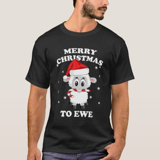 Weibchen Niedliche Schaffarm Tierweihnachtspuppe T-Shirt (Vorderseite)