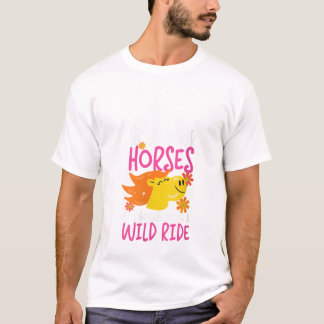 Weibchen Pferden Wildritt Niedliches Pferd / Nec T-Shirt