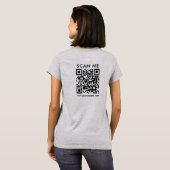 Weibchen QR Code Scan Me Back Print Light Steel Gr T-Shirt (Schwarz voll)