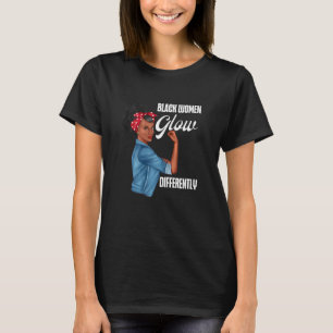Weibchen Schwarze Frauen glühen unterschiedlich T-Shirt