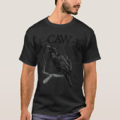 Weibchen Schwarzer Schnitt, F-caw-f Funny Black Bi T-Shirt (Vorderseite)