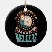 Weibchen Schweißen Arbeitskraft Vintage Retro Keramik Ornament (Hinten)