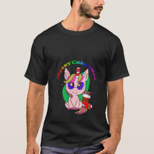 Weibchen Sweet MerChristmas Baby Unicorn Candy Ca T-Shirt