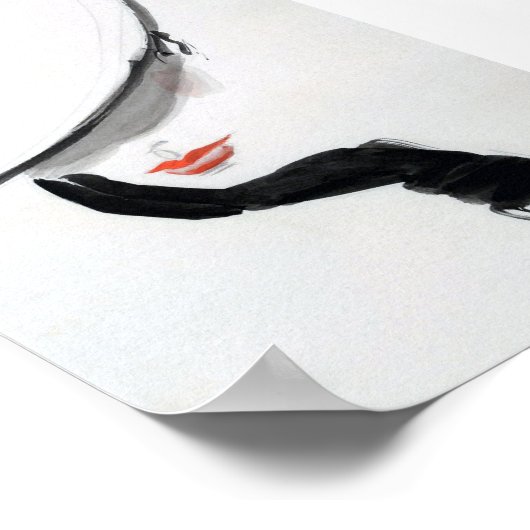 Weibchen tragen Schwarzen Handschuh Minimalistisch Poster (Ecke)