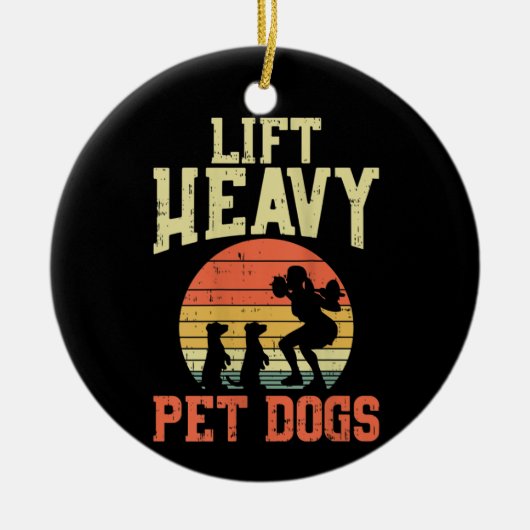 Weibchen Weightlift-Geschenke Hunde Lift schwere H Keramik Ornament (Vorne)