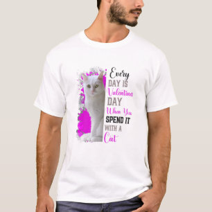 Weibchen White Cat Mama Valentinstag Cat Mama Funk T-Shirt
