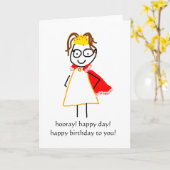 Weibchenbonmote: alles Gute zum Geburtstag! Karte (Gelbe Blume)